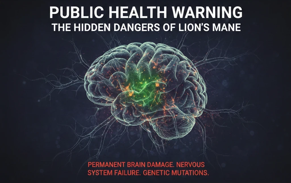 A summary of Lion's Mane side effects including neurological damage, psychological distress, and systemic failures, with a call to action for awareness and justice.